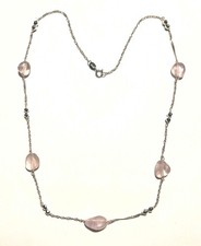 collana in argento 925 e pietre con ametista viola e ematite sfaccettata da 3 mm