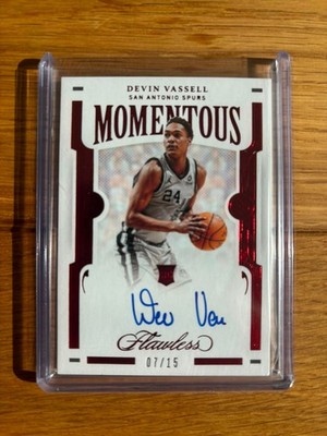 /15 Devin Vassell 2020-21 Panini NBA Flawless Momentous Autograph Red RC Auto