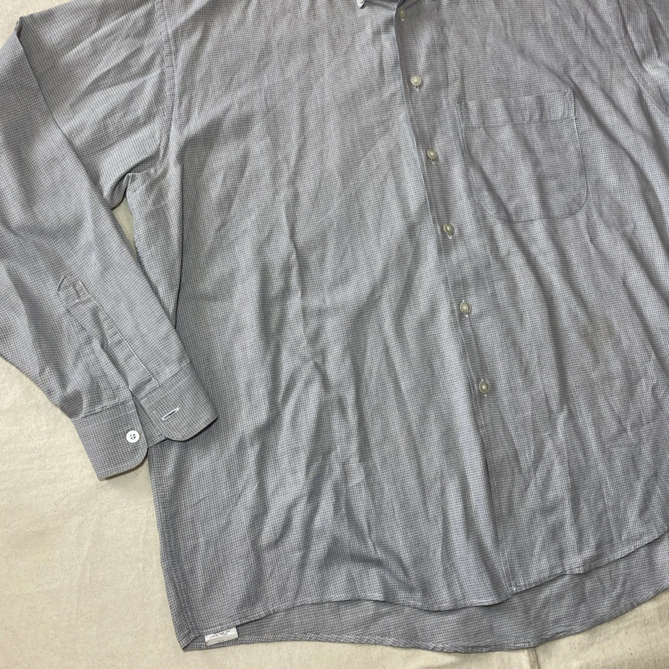 Camisa Burberry London Para Hombres XL Cuadros Botones Concha Con Botones Hecha en EE. UU. Manchas Foto 3 de 4