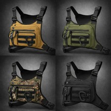 Sport Running Combat Chest Rig Bag Front Pouch Recon Kit Pack Protective Vest