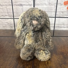 Jellycat Bashful Woodland Babe Bunny Plush Stuffed Grey Brown Small 8" Rabbit