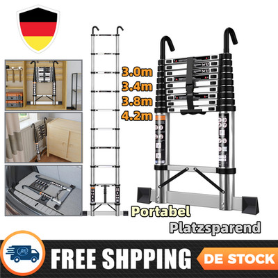 Mehrzweckleiter Teleskopleiter Klappleiter Stehleiter Anlegeleiter3m3.4m3.8m4.2m