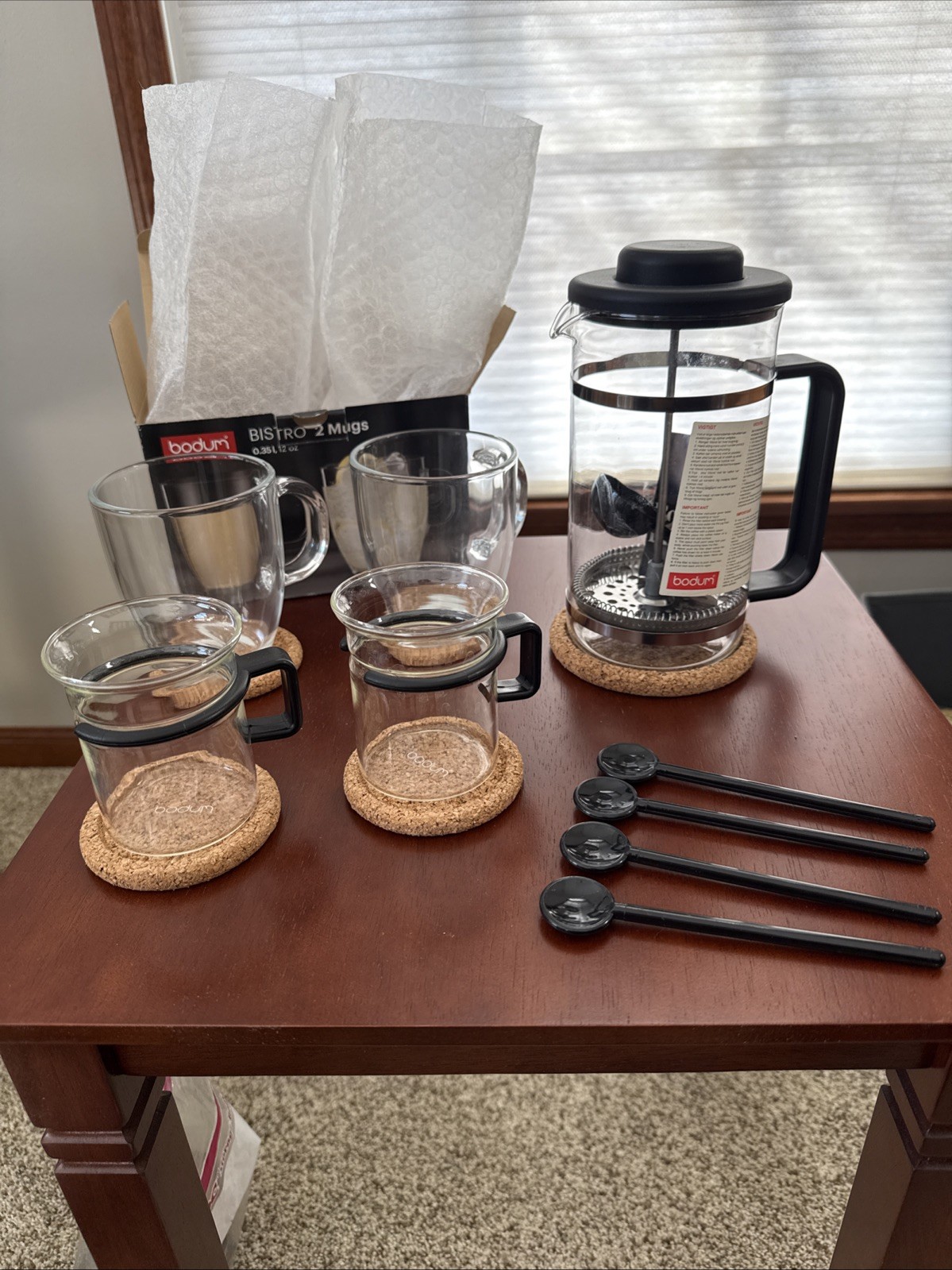 Bistro Set-12 Oz Pot,2-12oz Mugs,2-6oz Cups 4spoons/coasters