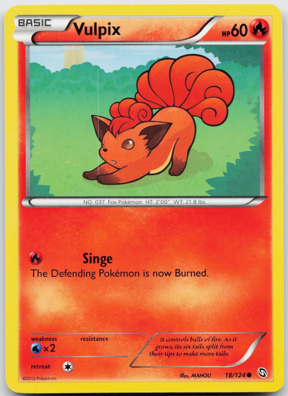 Vulpix 18/124 Common Dragons Exalted Pokemon Near Mint