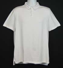 Flint and Tinder Polo Shirt Mens L Short Sleeve White Solid USA Made Huckberry