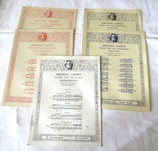 Lot of 5 Chopin Sheet Music Waltzes, Mazurka, Impromptu, Scherzo Piano Solo