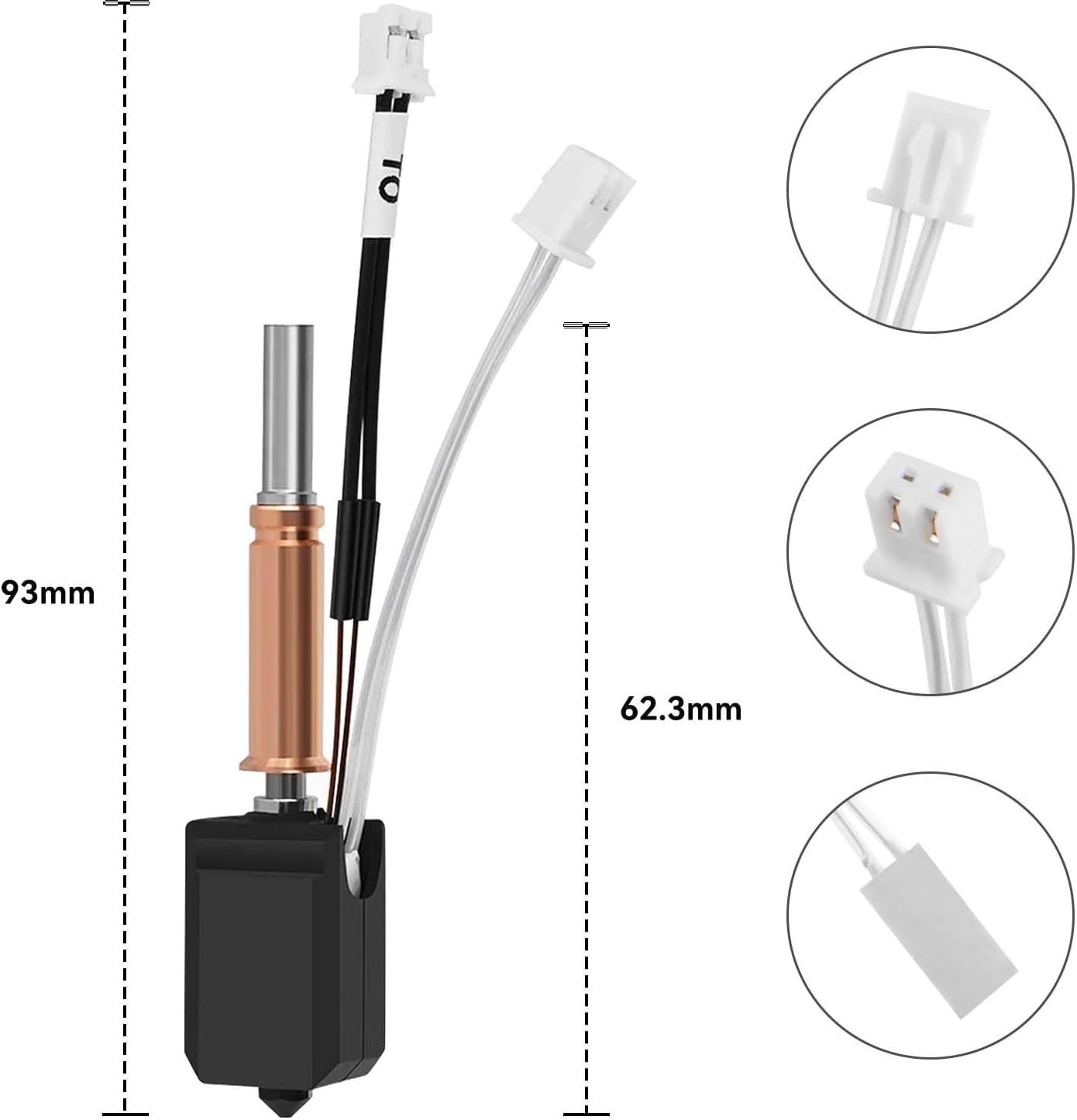 Upgrade Hotend Kit for 3D Printer, 24V 60W Ceramic Heater, Hardened Nozzle