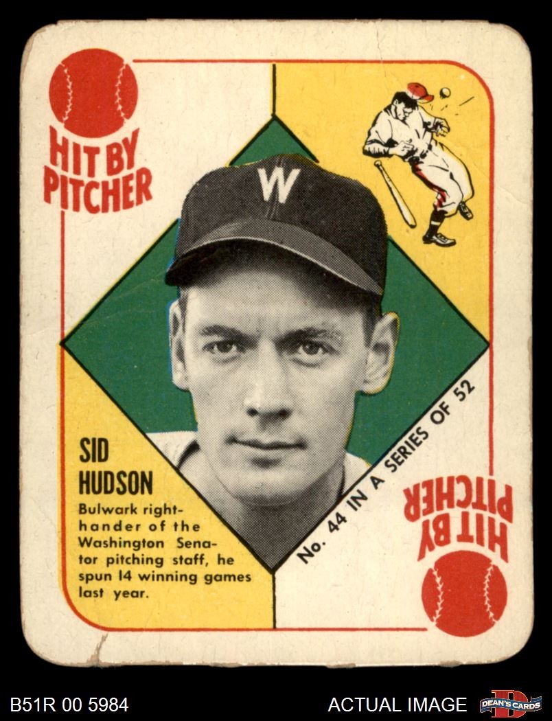 1951 Topps Red Back #44 Sid Hudson Senators 1.5 - FAIR