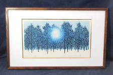 Hajime Namiki Tree Scene 30 Woodblock Signed Framed Authentic Print