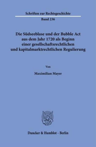 Die SüDseeblase Und Der Bubble Act Aus Dem Jahr 1720 Als Beginn Einer Gesellscha-image