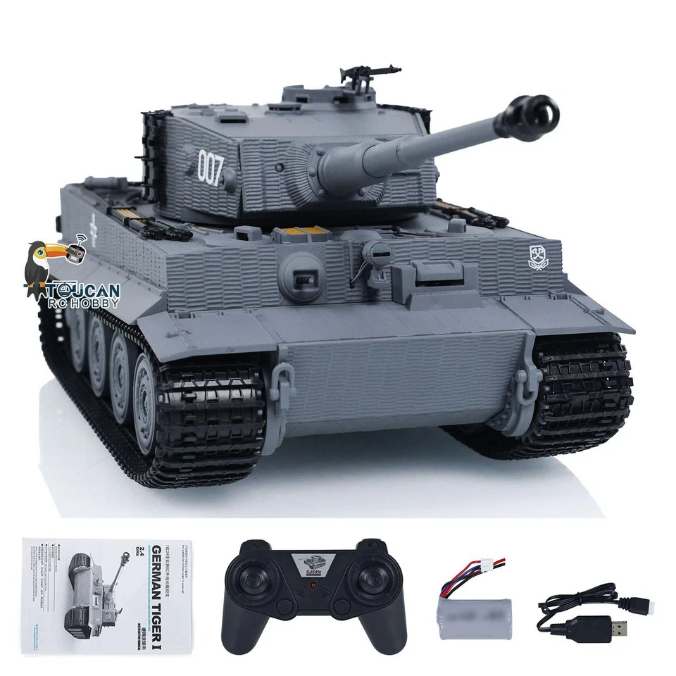 1/24 Scale RC Battle Tank Taigen Tiger I Infrared Combat Military Tanks Model - Image 3 of 4