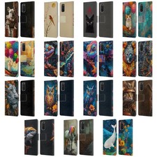 FUNDA BILLETERA LIBRO CUERO ANIMALES ARTE ARTE HAROULITA OFICIAL PARA TELÉFONOS SAMSUNG 2