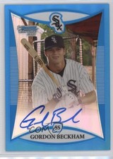 2008 Bowman Draft Prospects Chrome Blue Refractor /150 Gordon Beckham Auto 0rd2