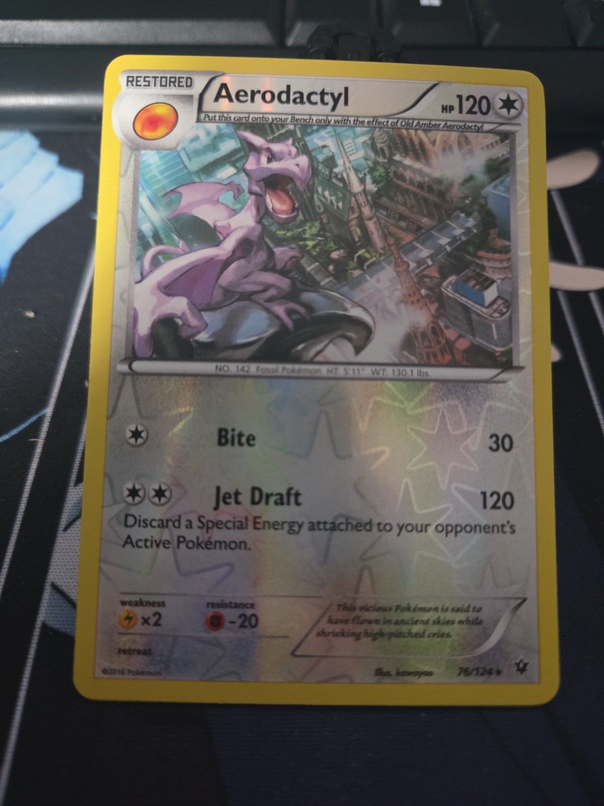 POKEMON AERODACTYL 76/124 RARE FATES COLLIDE LP