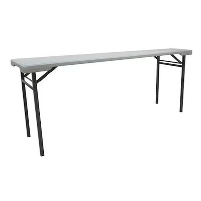 Rectangle Folding Table, 20 In W, 71 In L, 29 In H, Blow Molded Polyethylene