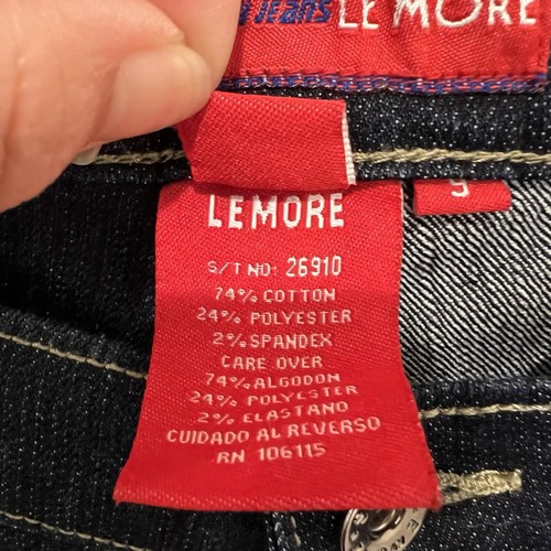 Vintage Le More Damengröße 9 zweifarbig blau Jeans ausgestellt Bondage Schnallen Y2K - Bild 4 von 14