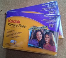 2 x Kodak Glossy Picture Paper 40 Sheets, Photo Size 10x15cm, 4x6in, 190gsm