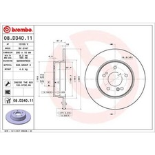 BREMBO 2x Bremsscheibe hinten Ø290 mm Voll beschichtet für Mercedes-Benz SL