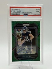 KYLE PHILIPS Autograph GREEN SCOPE ROOKIE RC AUTO /75 Titans 2022 PSA 9