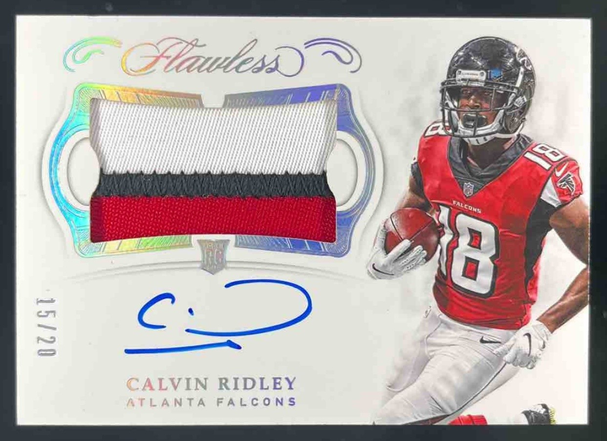 Calvin Ridley Panini Flawless Rookie Patch Autographs #CR Silver