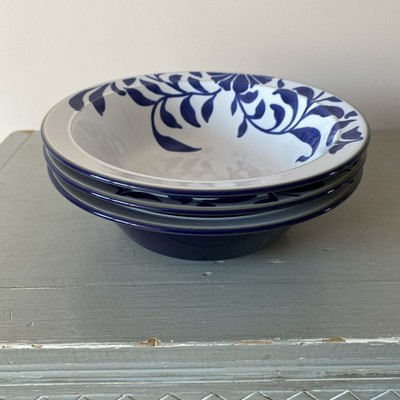 3 Müslischalen Denby Malmo Bloom 18 cm kobaltblaue Lippen eingestellt selten sehr guter Zustand
