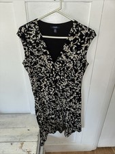 Ralph Lauren Ladies Black Jersey Print Sundress Summer Size Lg Knee Length