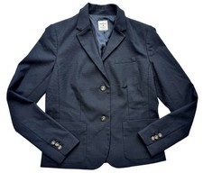 Gap The Academy Women s 8 Navy Blazer Lined 2 Button Notch Lapel Academia
