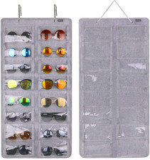 Sunglasses Organizer Storage, Hanging Dust Proof Wall Pocket Glasses Organizer -