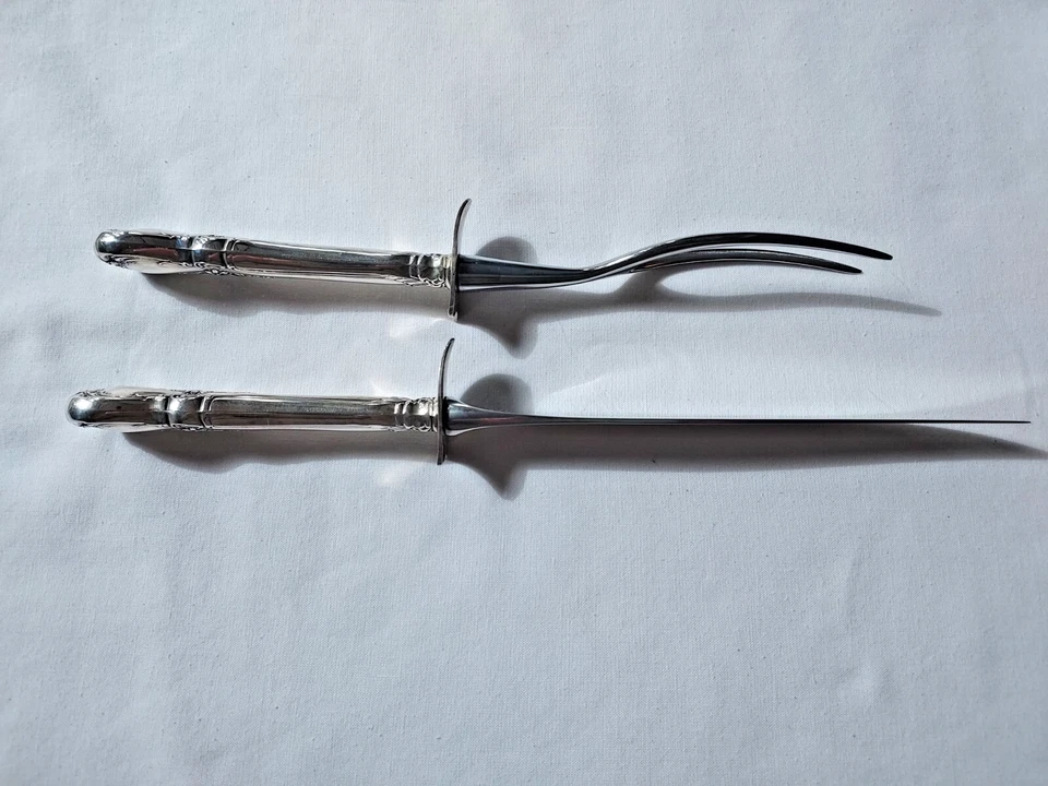 Juego de talla de plata esterlina Old Master by Towle 2 piezas ~ cuchillo 10" tenedor 9" Foto 4 de 4