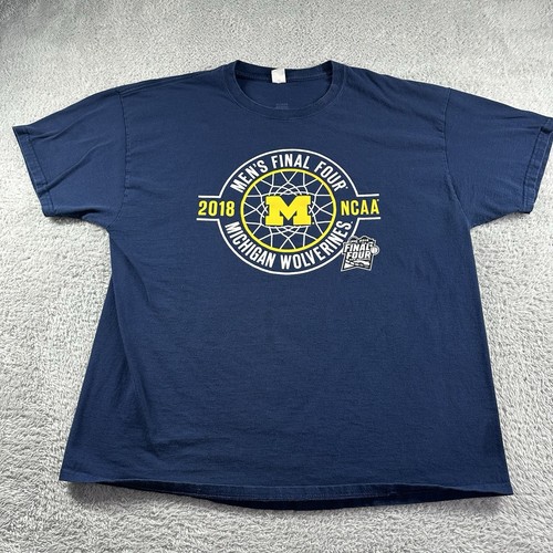 Michigan Wolverines Shirt Mens XL Blue Mens Final Four 2018 NCAA Basketball