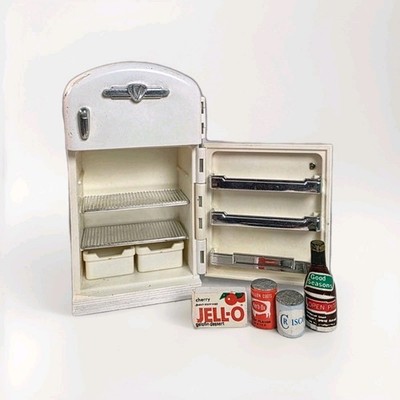 Vintage 1988 Epoch Hello Street 50's Club Retro Mini Refrigerator Set 