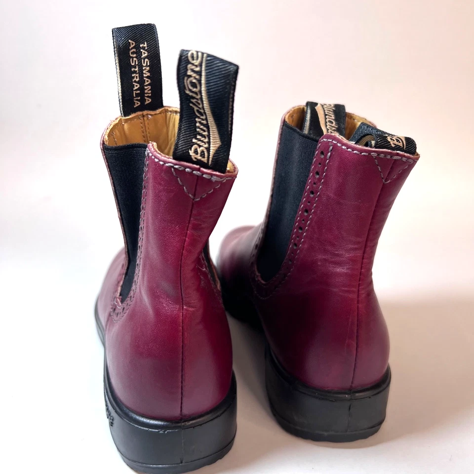 Blundstone Kids Series Leather Red Shiraz Chelsea Ankle Boots Size UK 2 / US 3 - Image 3 of 4