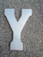 Large 20.5"  14.75" Galvanized Metal Letter Y- WALL DECOR Rustic Industrial