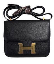 HERMES Constance 18 Mini Black Noir Epsom Leather Gold Hardware