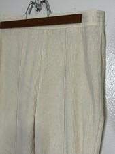 Aerie Cream Colored Ribbed Flare Pants Size Small Wide Leg Elastic Waist