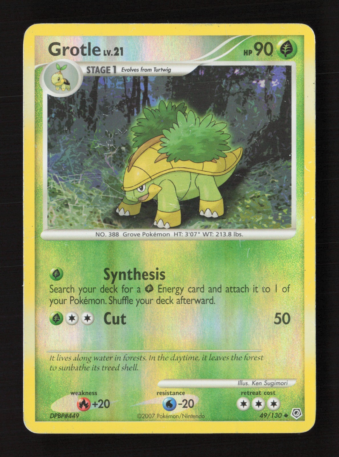 Grotle 49/130 Reverse Holo Diamond and Pearl DMG Pokémon TCG