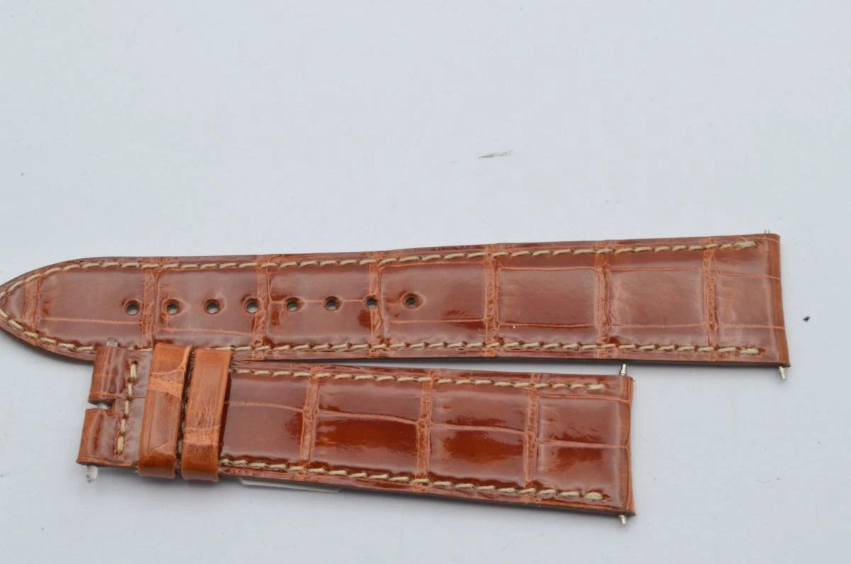Bracelet Crocodile Brun Jaeger-LeCoultre - Courbé, Dimensions 21/18mm, Neuf Sans Emballage
