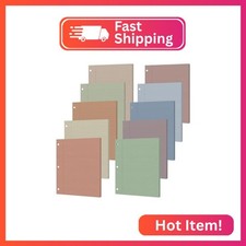 100 Sheets Loose Leaf Binder Paper, 8" x 10.5" Colored College Ruled Paper