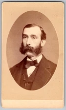 Antique CDV Circa 1870s Chas. D. Holmes Handsome Bearded Man Suit Worcester MA