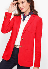 NEW Talbots Aberdeen Red Knit Blazer SZ 2 PREPPY CLASSIC OFFICE PROFESSIONAL