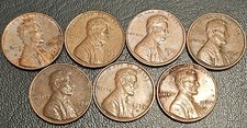 1968S-1974S Lincoln Memorial Cent / Penny 1c Set Of 7 US Coins CIRCULATED 