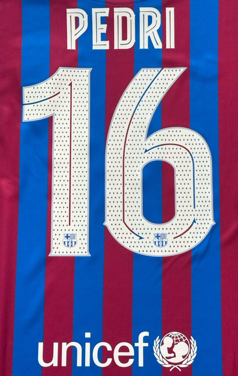 2021/22 Barcelona Home Jersey #16 Pedri 2XL Nike Soccer Cup Kit