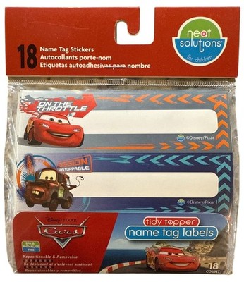 Neat Solutions Tidy Topper 2012 Disney/Pixar Cars Name Tag Stickers 18 Count HTF