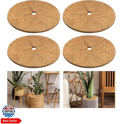 4pcs Coconut Fiber Mulch Ring Tree Plant Protector Mat, 14 Inch Natural Coco ...