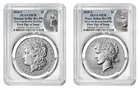 2025-S (PR70) Reverse Proof Morgan & Peace Silver Dollar (2 Coin Set) FDOI PCGS