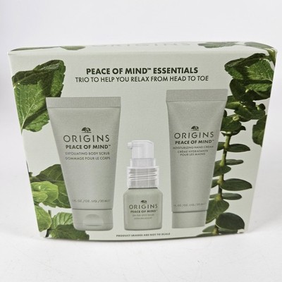 Origins Peace of Mind Essentials Body Care 3-Piece Set Mint Hand Cream Scrub