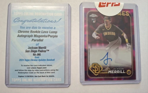 2024 Topps Chrome - Rookie Autograph Jackson Merrill Magenta Lava Lamp Padres
