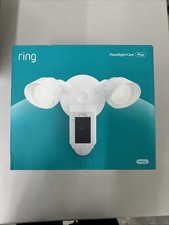 Ring Floodlight Cam Wired Plus New Model Motion-Activated Camera 1080p White