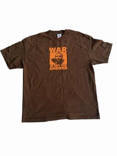 Vintage Y2K Marvin Gaye 2005 War In Not The Answer AAA Brown 2000s vintage concert t-shirt, vintage, size XL, single stitch, B+ condition