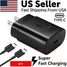 25W USB-C Super Fast Wall Charger 6FT Cable For Samsung Galaxy S21 S22 S23 S24